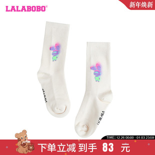 LBDB 简约可爱软糖兔图案中筒袜子女 WQWD12 新款 LALABOBO24夏季