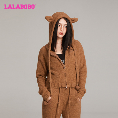 LALABOBO小熊开襟毛织套装-上装