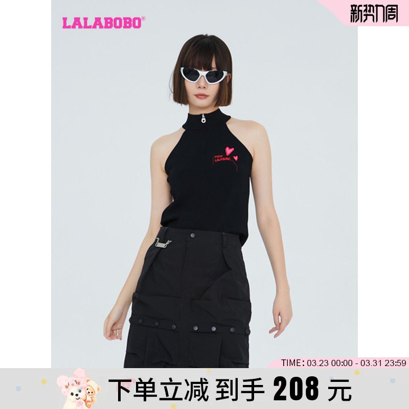 LALABOBO24春夏新品款美式可爱H型毛衣针织背心衫女|LBCC-WSWT11