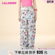 LBDB 复古休闲纯棉高腰满印破洞牛仔裤 WXZC36 新款 LALABOBO24夏季