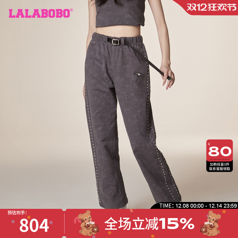 冬季休闲长裤复古高腰