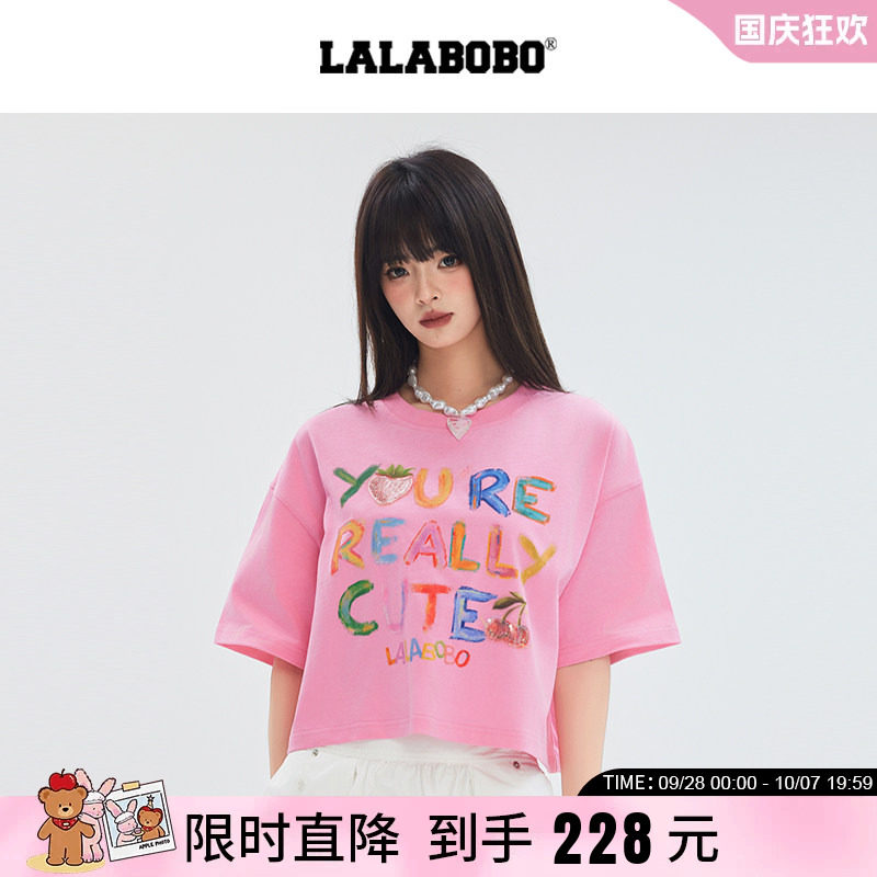 LALABOBO水果小熊短袖T恤