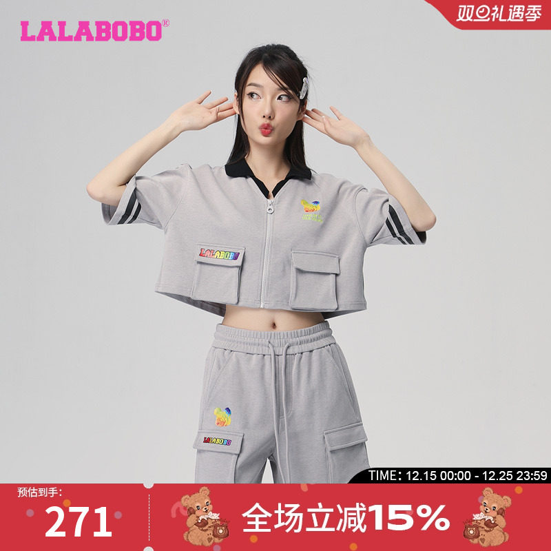 lalabobo夏季polo休闲宽松短袖