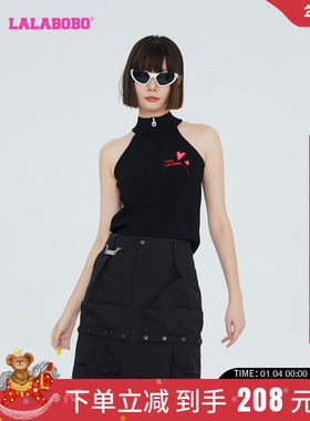 LALABOBO24春夏新品款美式可爱H型毛衣针织背心衫女|LBCC-WSWT11