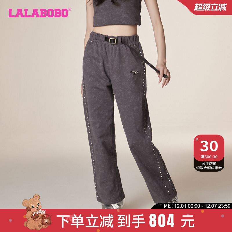 冬季休闲长裤复古高腰