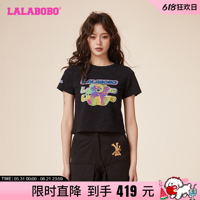 LALABOBO春夏新款甜辣可爱热成像套头短袖T恤女士LBDA-WSDT22