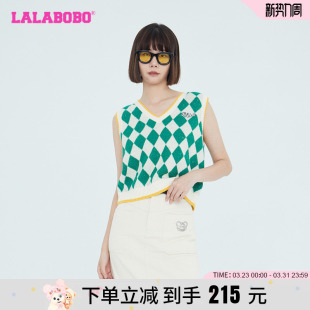 款 LBCC 美式 女 WSTM11 可爱V领毛衣针织背心衫 LALABOBO24春夏新品