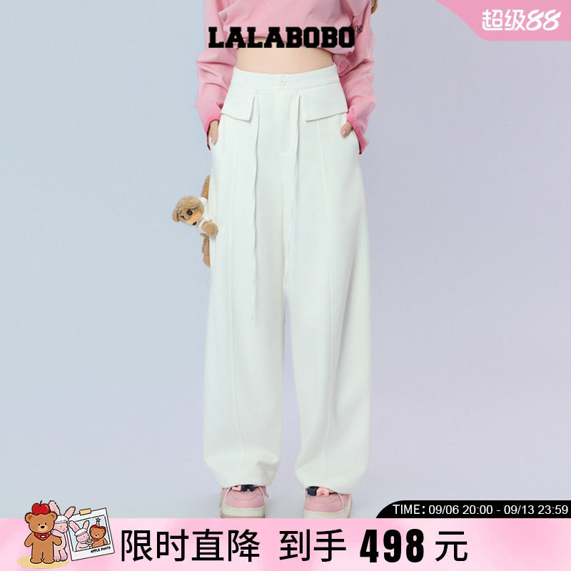 直筒裤白色宽松显瘦高腰休闲裤