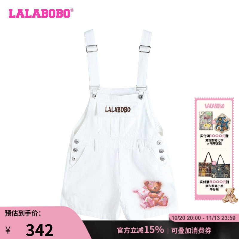 LALABOBO复古休闲牛仔短裤