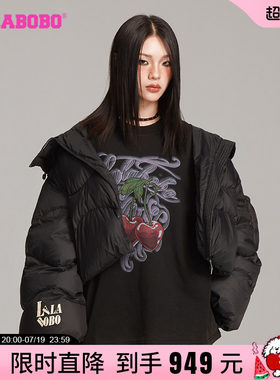 LALABOBO钻链连帽羽绒