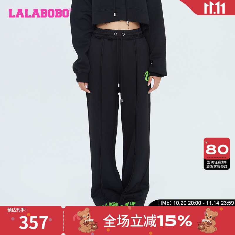 lalabobo秋季潮流休闲直筒长裤