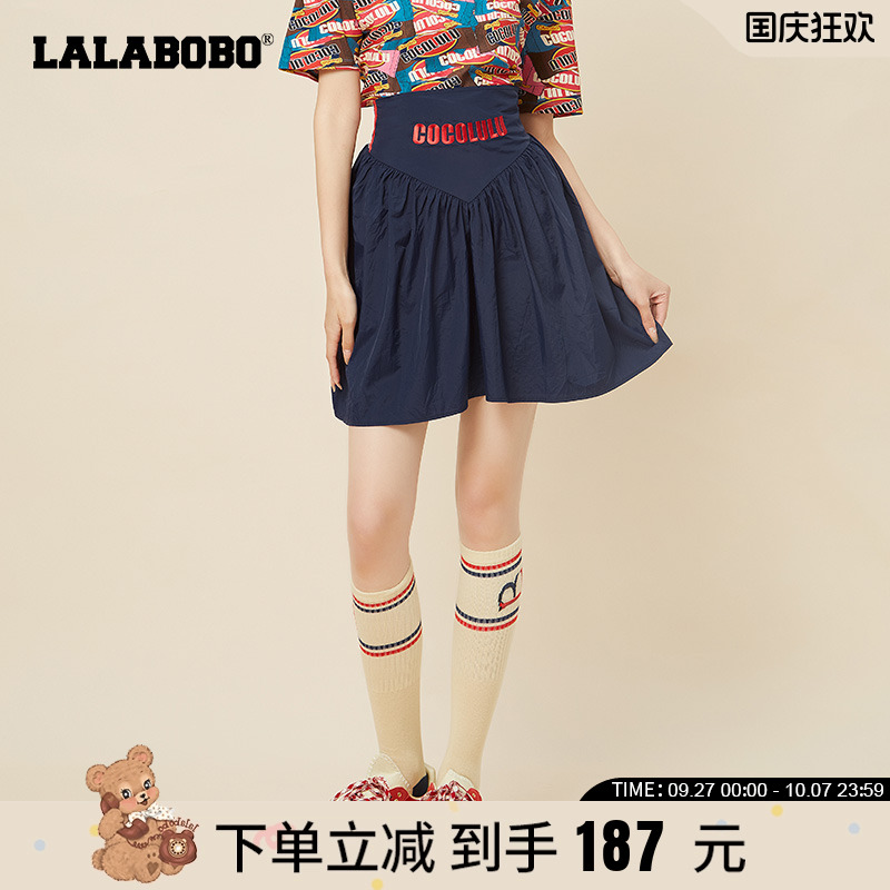 lalabobo高腰学院风a字短裙