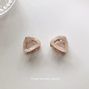 一对装迷你猫耳抓夹高级感樱花粉醋酸发夹女侧边刘海碎发卡子头饰