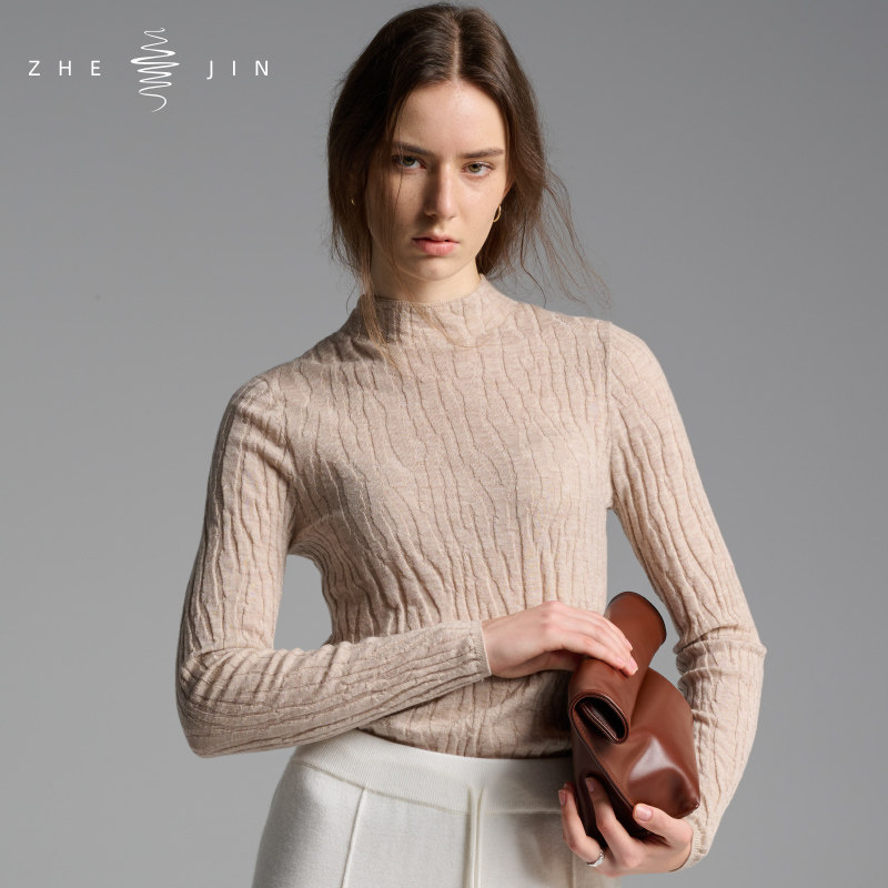 浙锦2025新款纯色绵羊毛女高领打底保暖内搭修身显瘦针织衫,女装/女士精品,羊绒衫,淘宝优惠券,粉丝福利购,淘宝优惠卷