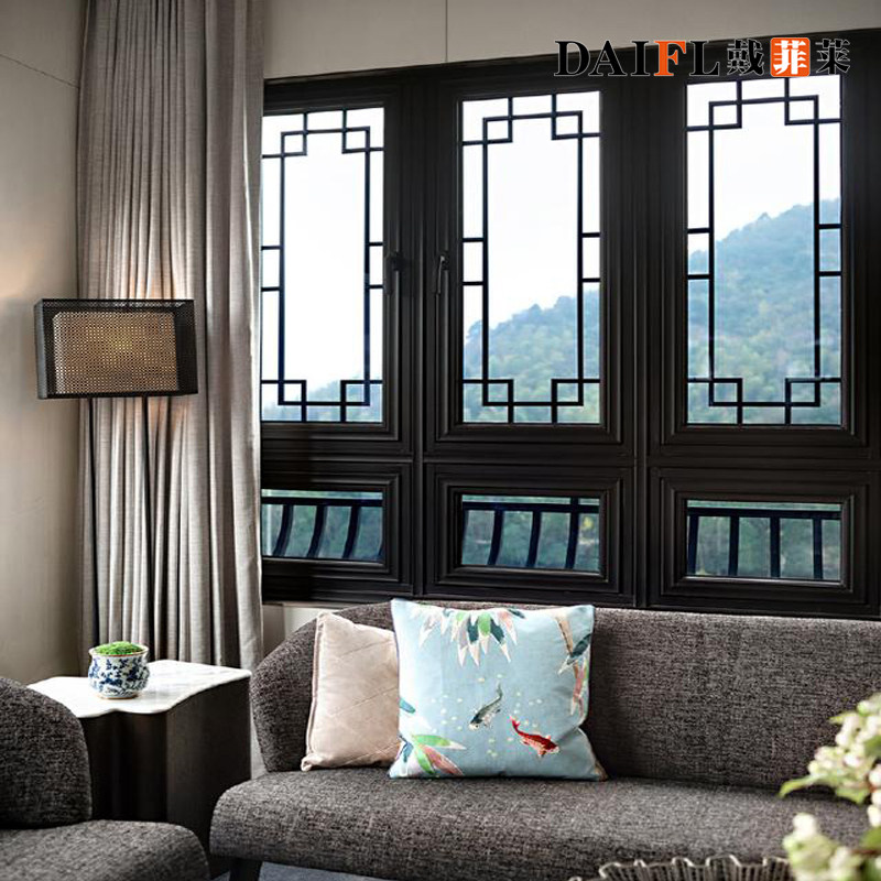 戴菲莱仿古门窗铝包木复古断桥铝密封窗铝合金阳光房民宿四合院