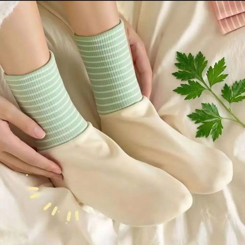 东彩百货晚上睡觉穿的袜子夏季男女宽松艾草地板袜空调房保暖脚a8