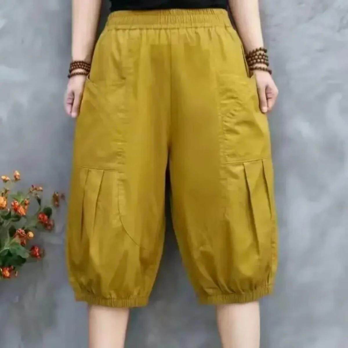 菡奢精品服饰2026新款夏季口袋哈伦裤修身百搭七分裤女士夏季裤a9