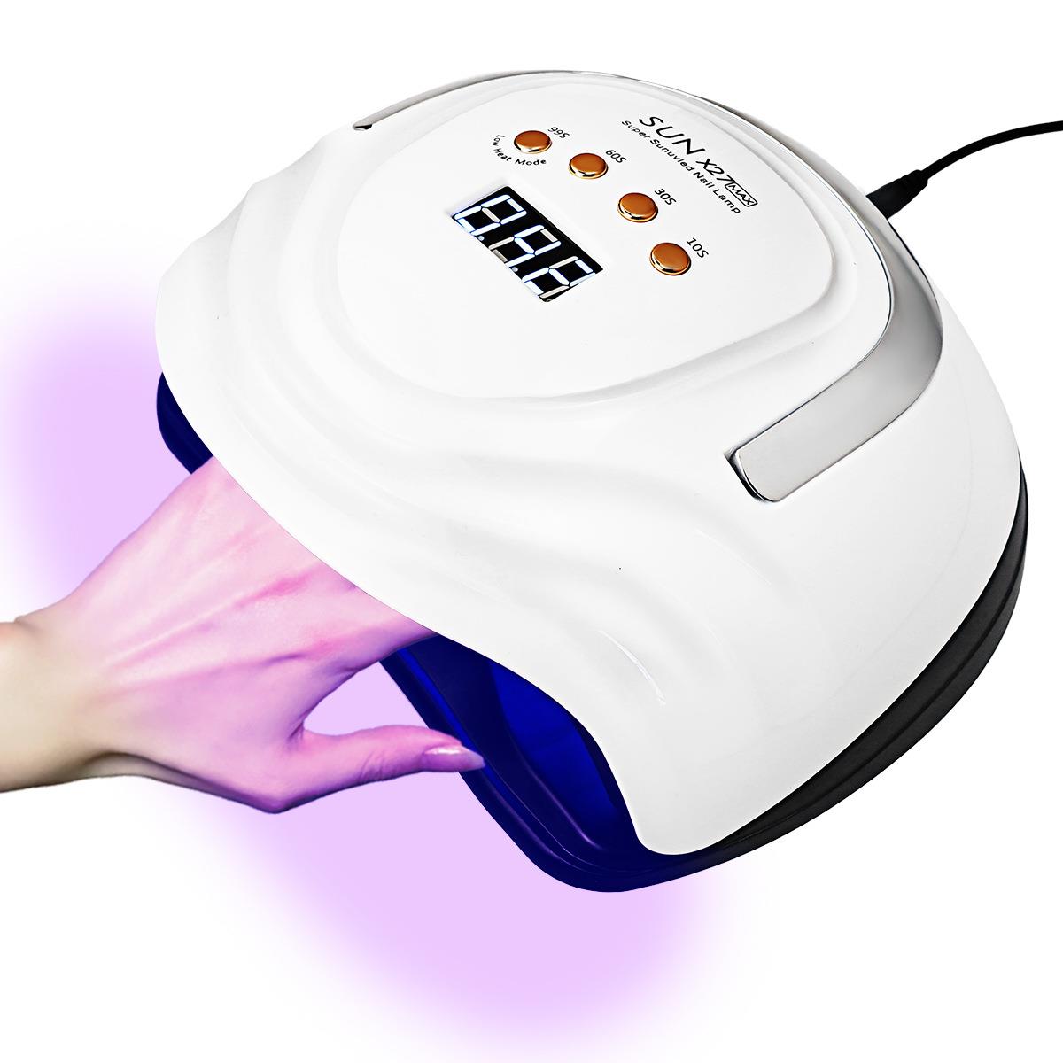 跨境新款X27大功率美甲灯380W不黑手甲油胶烤灯美甲专用智能速干