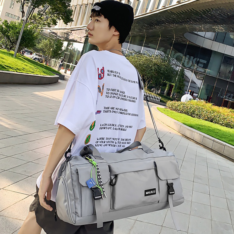 旅行包男韩版潮大容量手提单肩旅行袋运动健身包时尚简约瑜伽包女