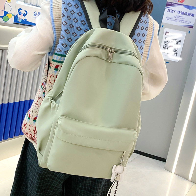 韩版ins简约软妹少女书包校园背包日系原宿小清新百搭纯色双肩包