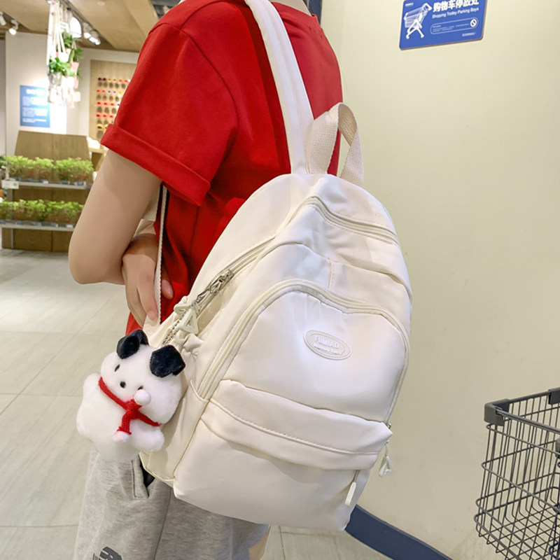 新款小清新纯色简约书包女大学生韩版日系迷你背包初高中生双肩包