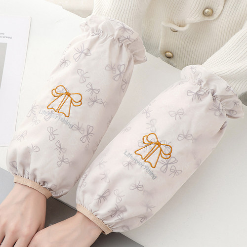 新款双层网纱袖套秋冬成人女士长款护袖羽绒服套袖小清新防污袖筒