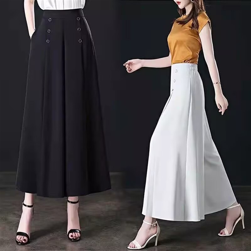 茉莉花香严选女裤百搭九分裙裤2026秋季女士高腰休闲显瘦阔腿裤a9