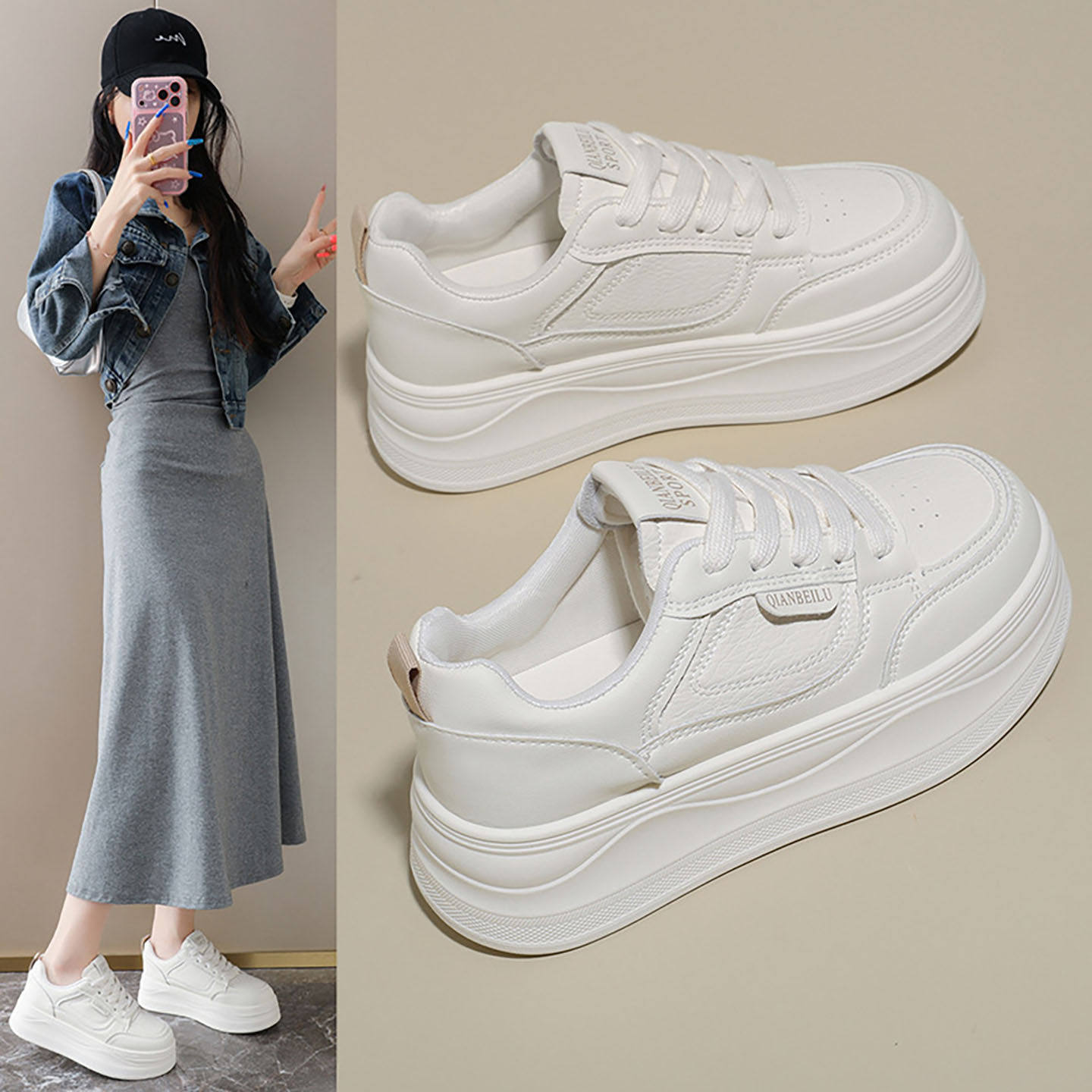 后妈鞋今年流行的软底不累脚女款板鞋2026新款小白鞋子品牌帕拉a2