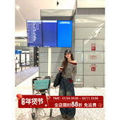 HuoHuo 女中高腰菱格弯刀牛仔裤 街头菱格 复古设计感2026春夏新款