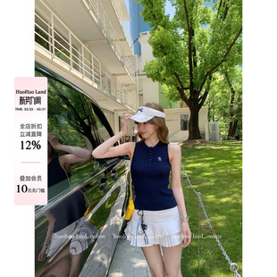 女春夏季 刺绣针织背心半裙套装 学院风两件套 伦敦早自习 HuoHuo