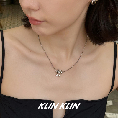 KLINKLIN蝴蝶结锁骨链项链女韩版小众设计感高级感气质细项链甜酷