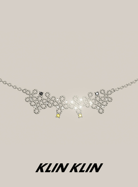 KLINKLIN蕾丝十字花微笑锁骨链项链女原创设计感十字架轻奢精致