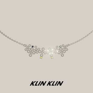 KLINKLIN蕾丝十字花微笑锁骨链项链女原创设计感十字架轻奢精致