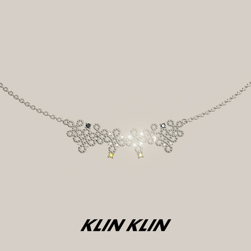 KLINKLIN蕾丝十字花微笑锁骨链项链女原创设计感十字架轻奢精致