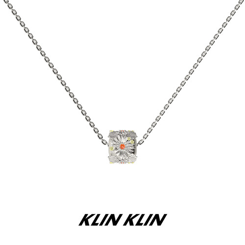 KLINKLIN雏菊桶珠项链女锁骨链路路通精致细小众设计感轻奢菊花
