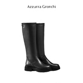 女士骑士靴 牛皮加绒长筒靴 长靴 GRONCHI AZZURRA