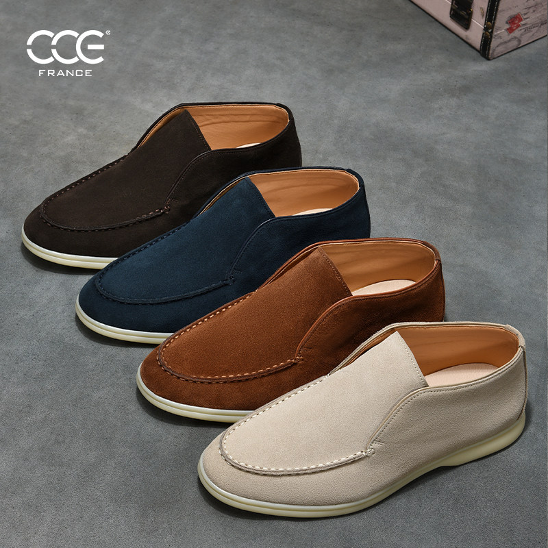 CCE乐福鞋男士真皮绒面休闲一脚蹬舒适透气豆豆鞋T2509L,流行男鞋,乐福鞋（豆豆鞋）,淘宝优惠券,粉丝福利购,淘宝优惠卷
