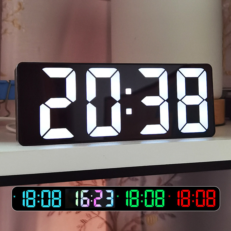 LED 대형 디지털 시계 데스크탑 전자 시계 진자 장식품 거실 알람 시계 디지털 디스플레이 간단한 발광 시간