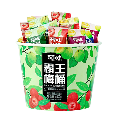 百草味霸王梅子桶500g