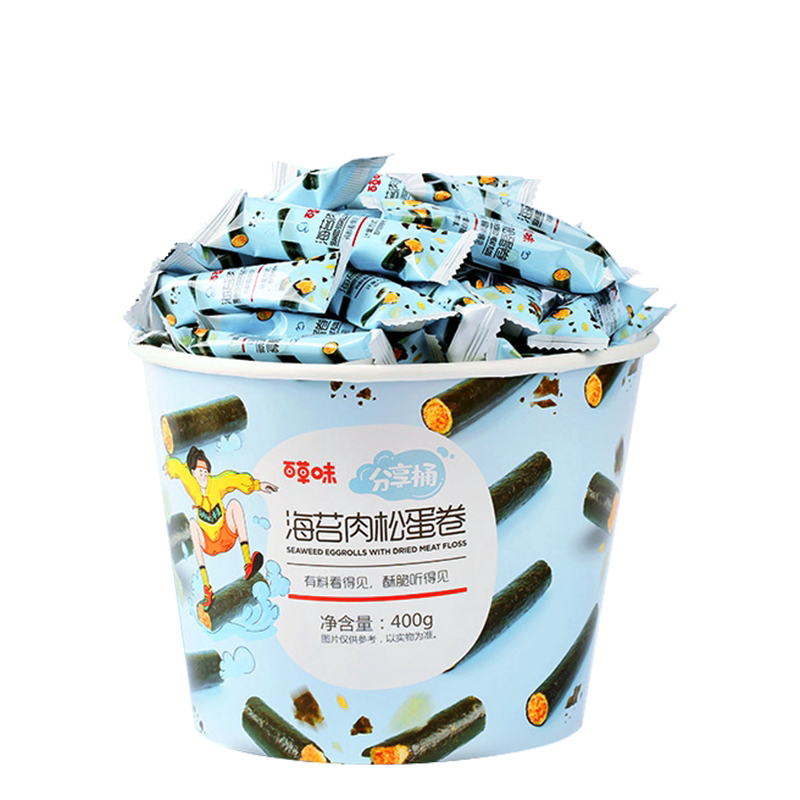 百草味海苔肉松蛋卷桶400g