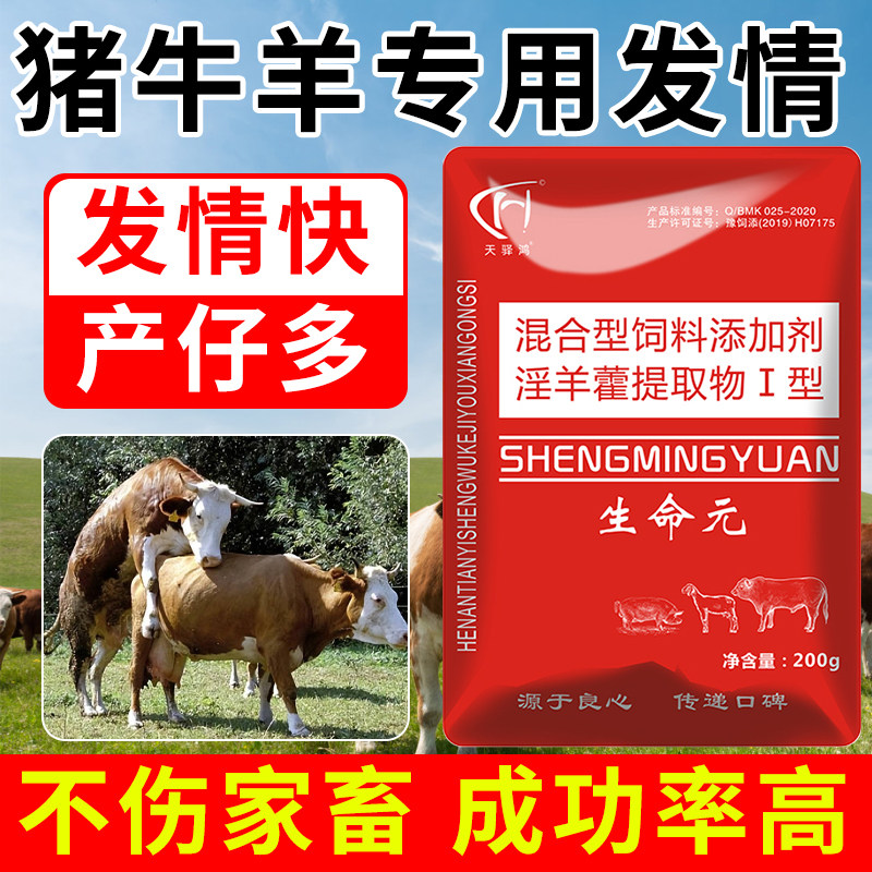 母牛发情药母羊促情诱情发情药猪牛羊排卵打栏促孕产仔宝牛配种药