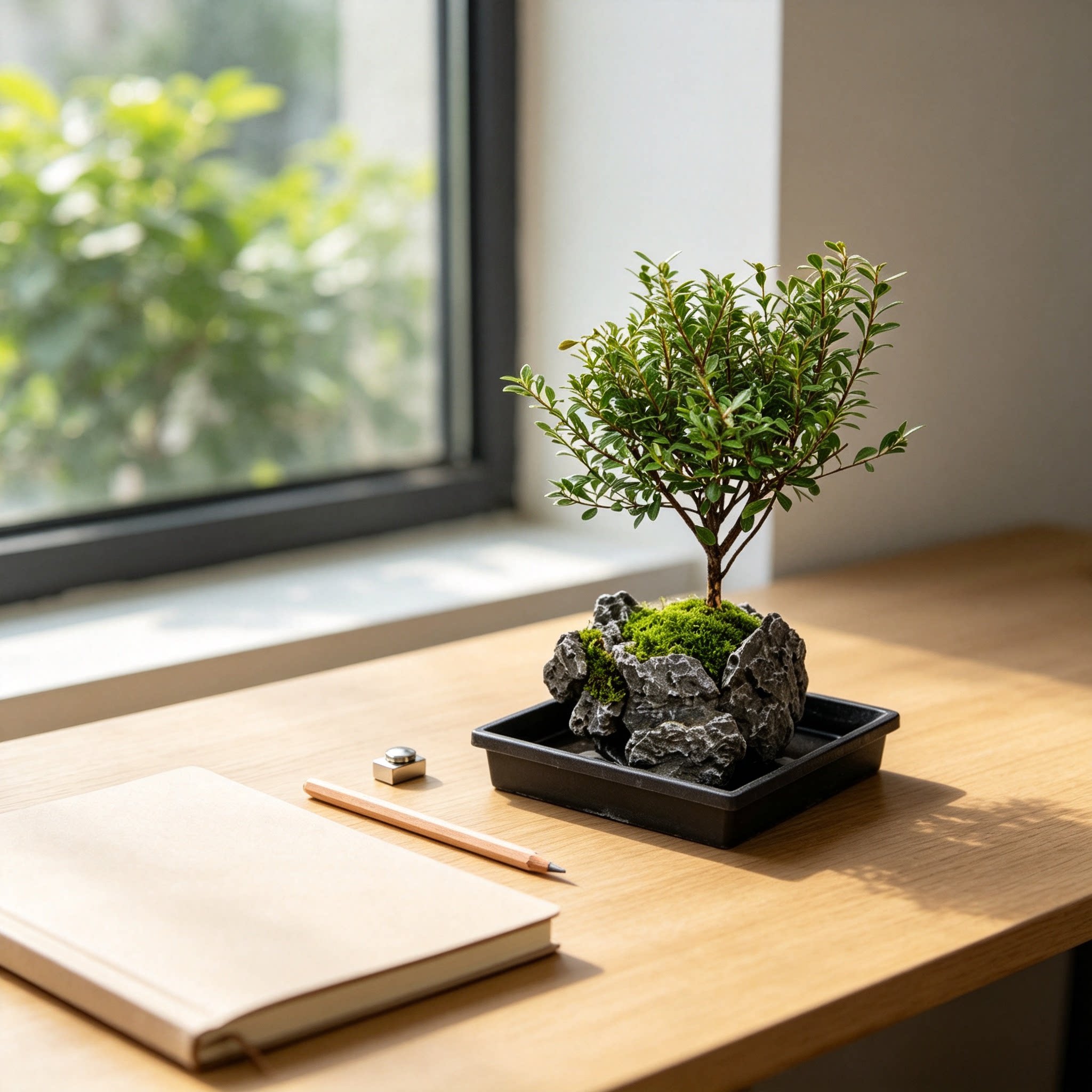 适合懒人养吸水石小叶赤楠盆栽植物室内桌面绿植小盆景四季好养