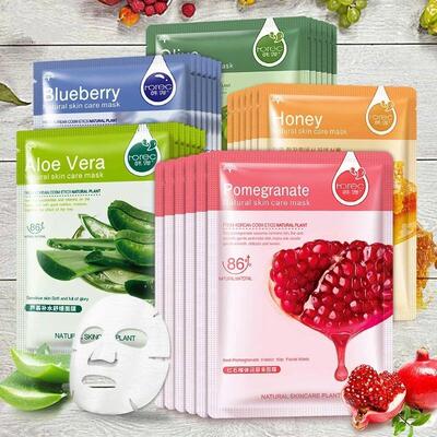 10pc Skin Care Natural Fruit Plant Facial Mask Moisturizing
