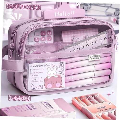 case Plastic pen bag student pencil box kids School supplies