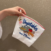 日系小众刺绣化妆包ball chain尼龙高级旅行收纳袋便携大容量包包