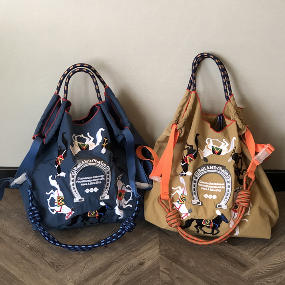 ballchain环保袋刺绣购物袋日本