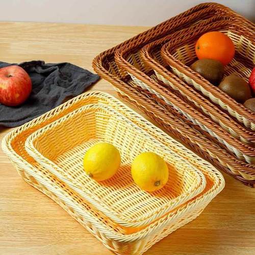 蓝子编织竹篮大号储物托 托盘筐浴服酒店家居浴巾毛巾置物叠放陈