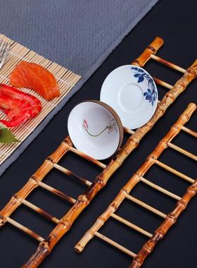 意义一步一步，高竹根饰品，创意小梯子，竹鞭，竹梯，摇摆摩天轮