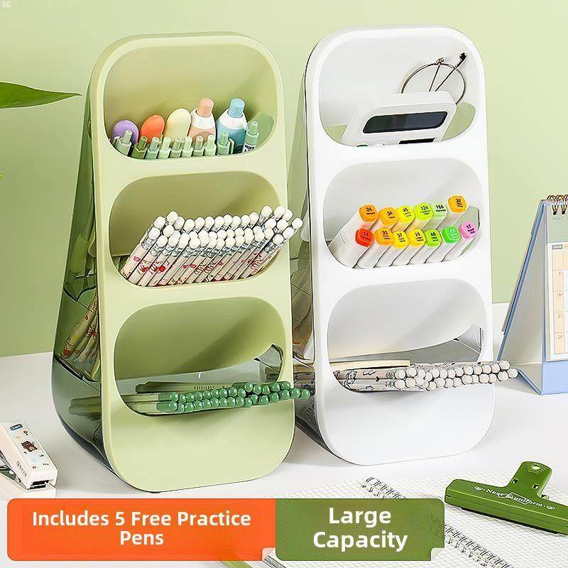 透明斜笔筒大容量学生儿童男孩和女孩桌面收纳盒笔桶儿童学习刷记号笔