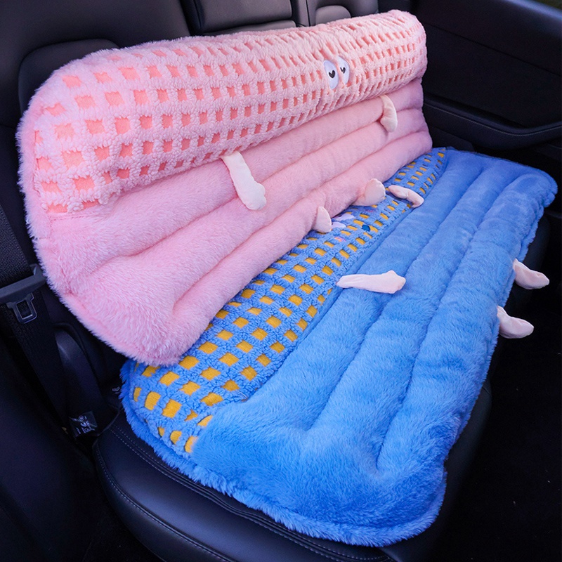 汽车坐垫靠背一体秋冬季毛绒